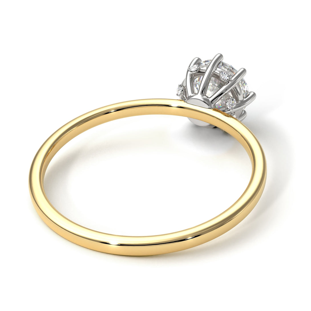 Two Tones Classic Diamond Ring With Hidden Stones - Elliana No. 17