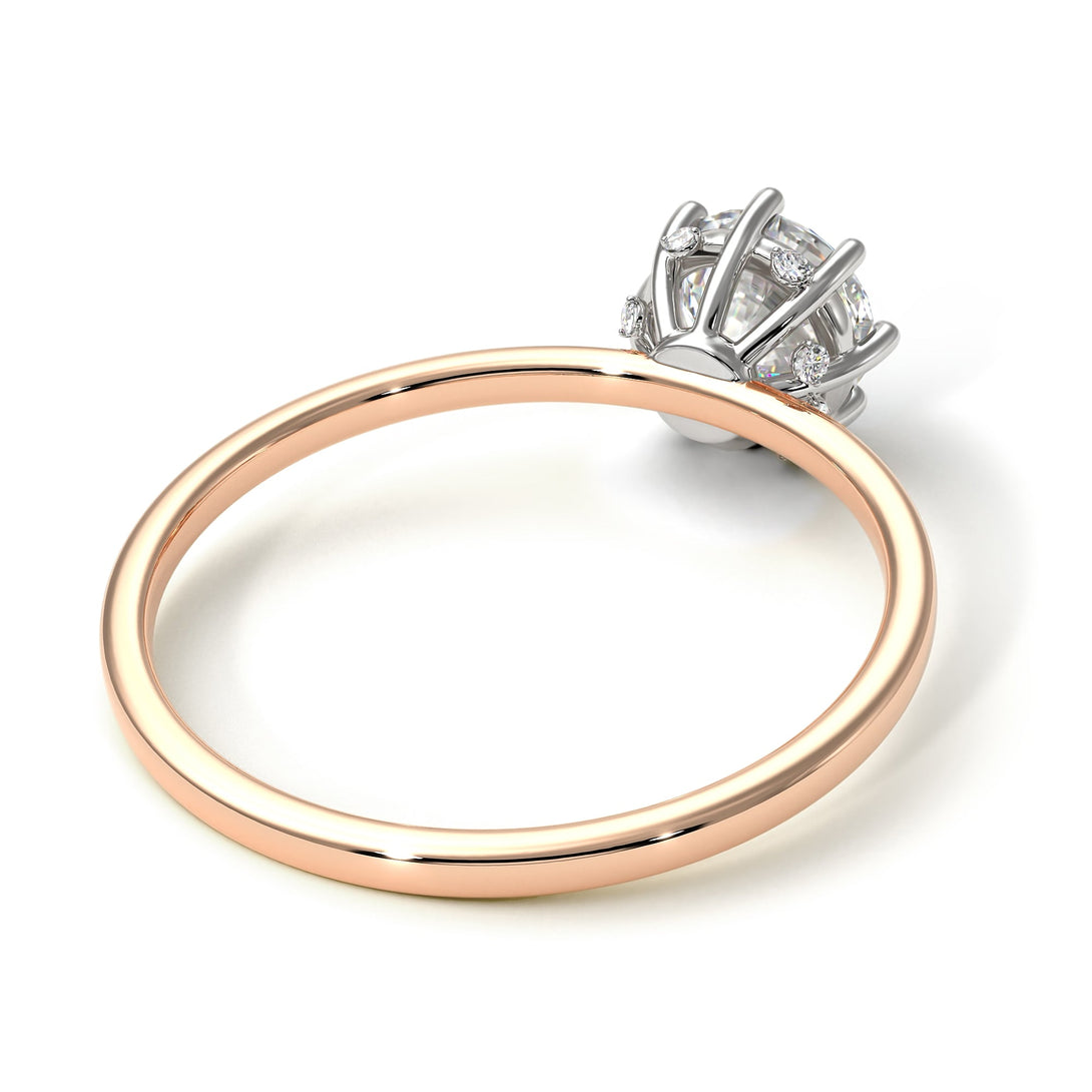 Two Tones Classic Diamond Ring With Hidden Stones - Elliana No. 18