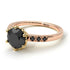 Two Tones Classic Black Diamond Vintage Ring - Olivia No. 34