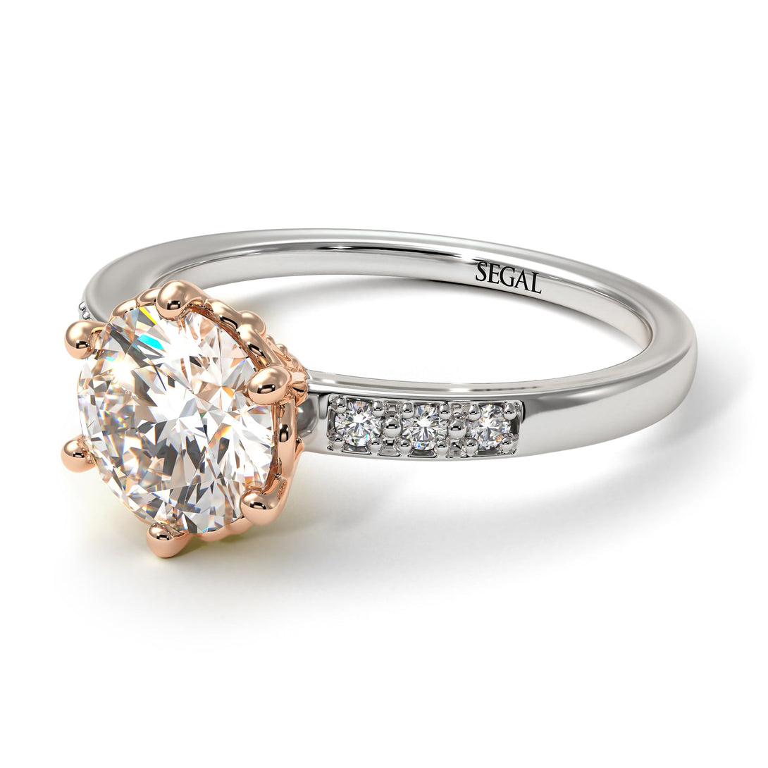 Two Tones Classic Diamond Vintage Ring - Olivia No. 33