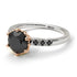Two Tones Classic Black Diamond Vintage Ring - Olivia No. 36