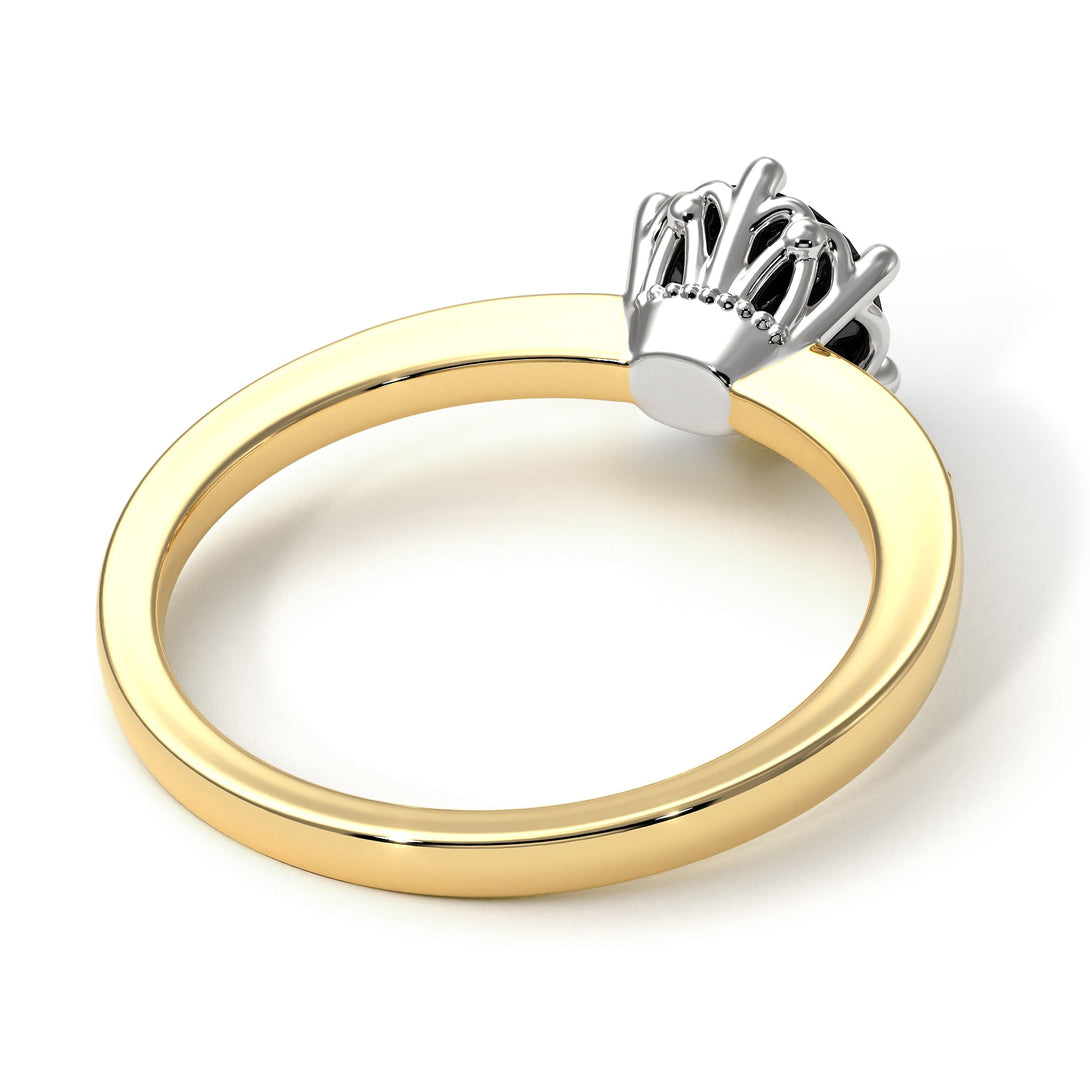 Two Tones Classic Black Diamond Vintage Ring - Olivia No. 35