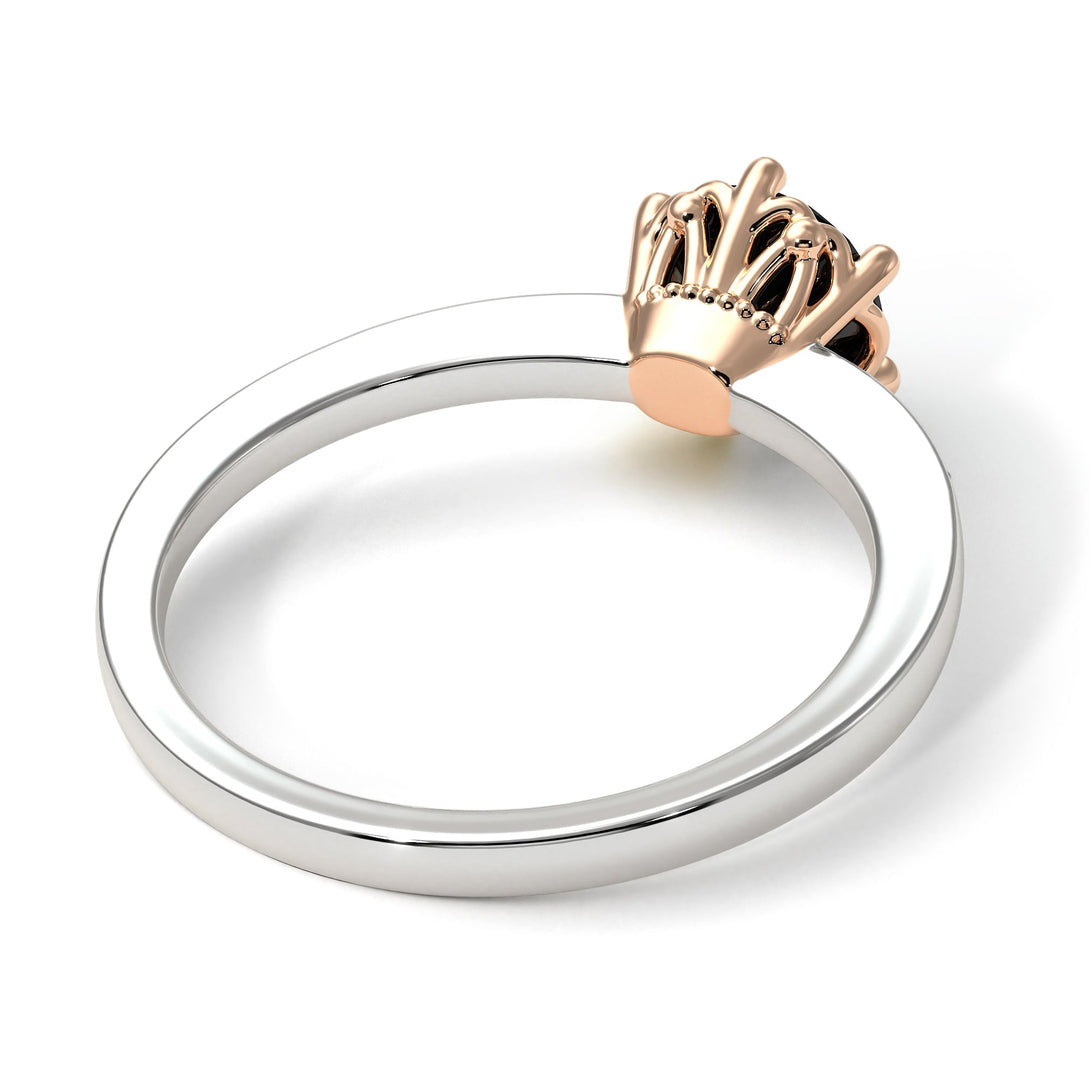 Two Tones Classic Black Diamond Vintage Ring - Olivia No. 36