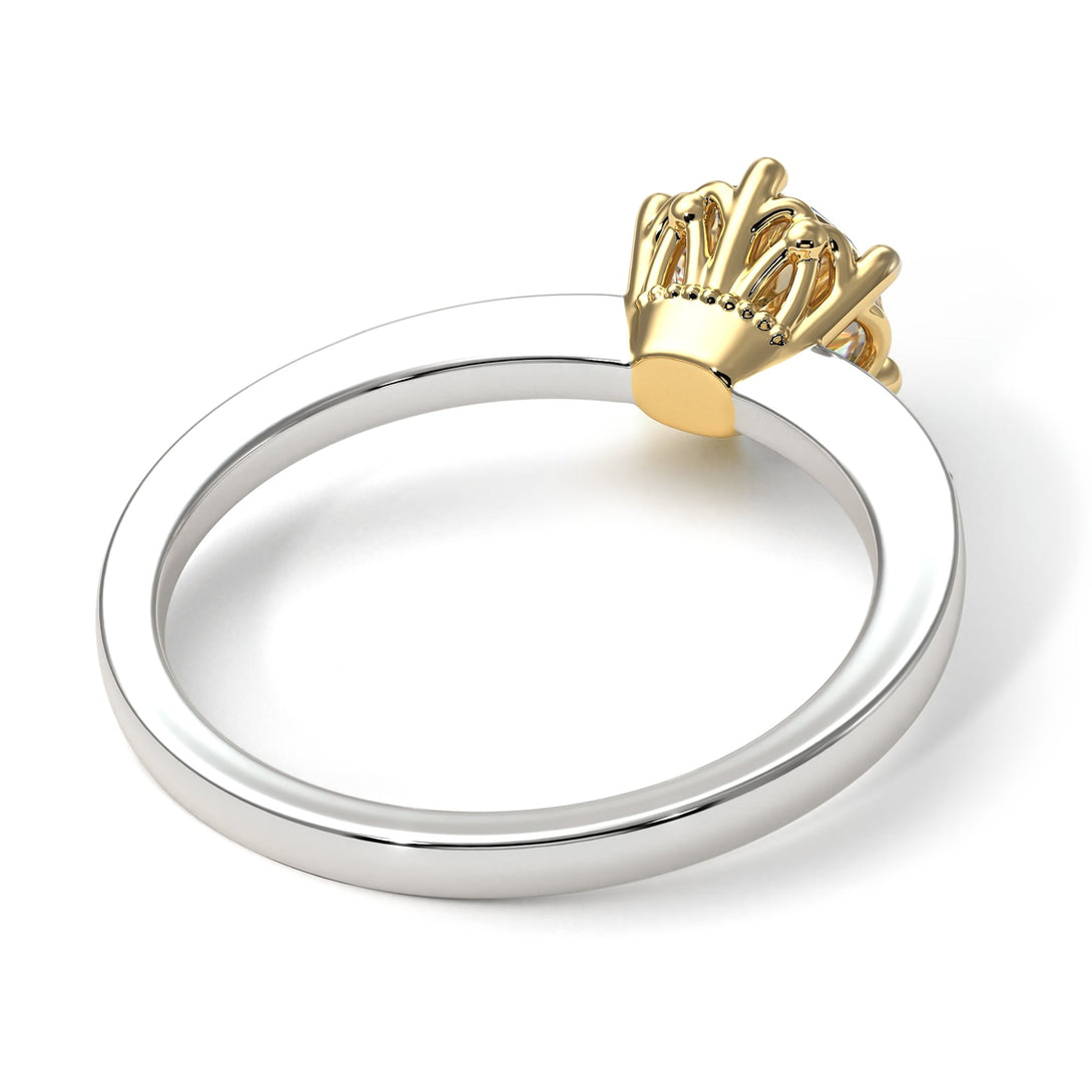 Two Tones Classic Diamond Vintage Ring - Olivia No. 32