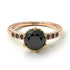 Two Tones Classic Black Diamond Vintage Ring - Olivia No. 34
