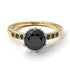 Two Tones Classic Black Diamond Vintage Ring - Olivia No. 35