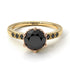 Two Tones Classic Black Diamond Vintage Ring - Olivia No. 34