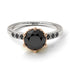 Two Tones Classic Black Diamond Vintage Ring - Olivia No. 36
