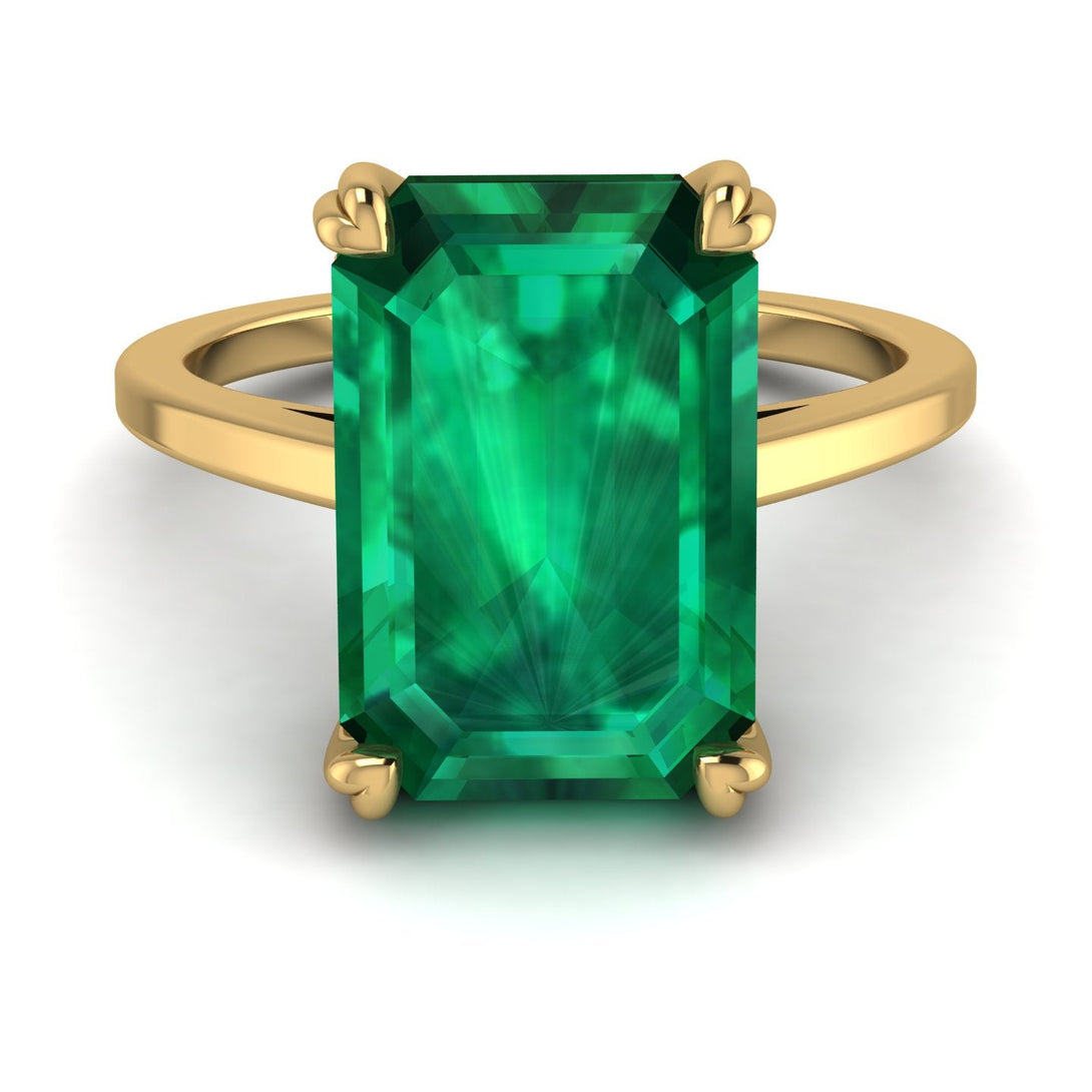 Classic Emerald Cut Emerald Engagement Ring - Jakes No. 4