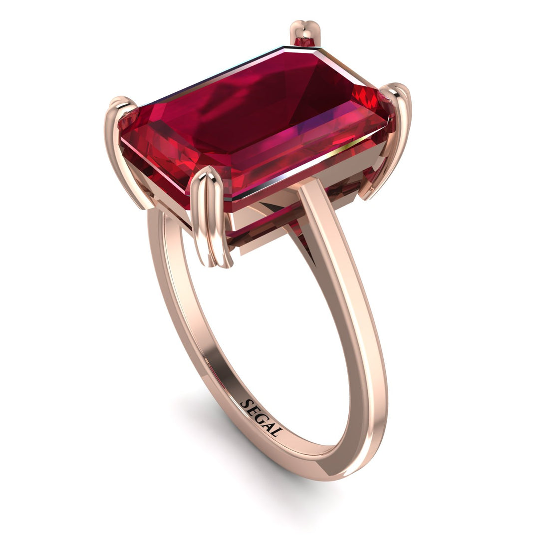 Classic Emerald Cut Ruby Engagement Ring - Jakes No. 11