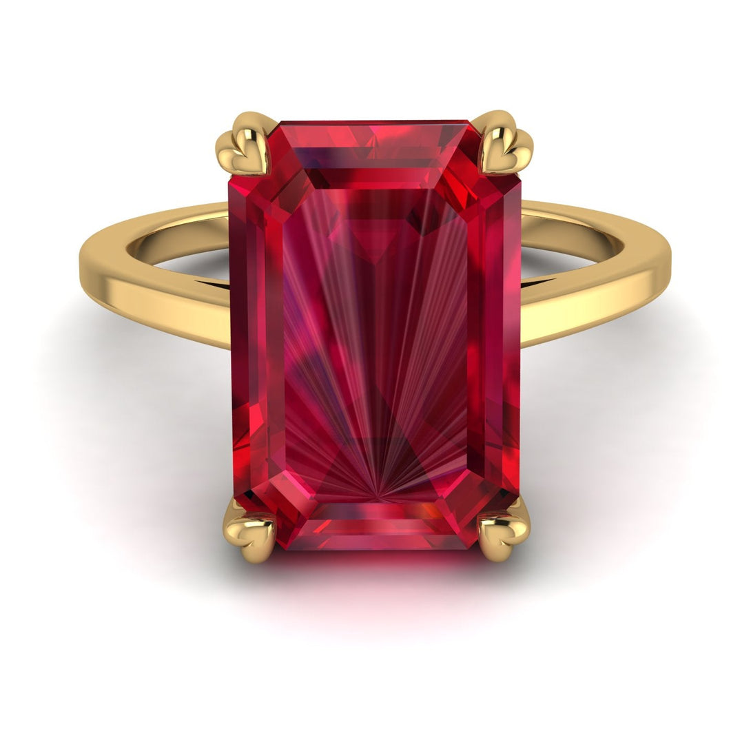 Classic Emerald Cut Ruby Engagement Ring - Jakes No. 10