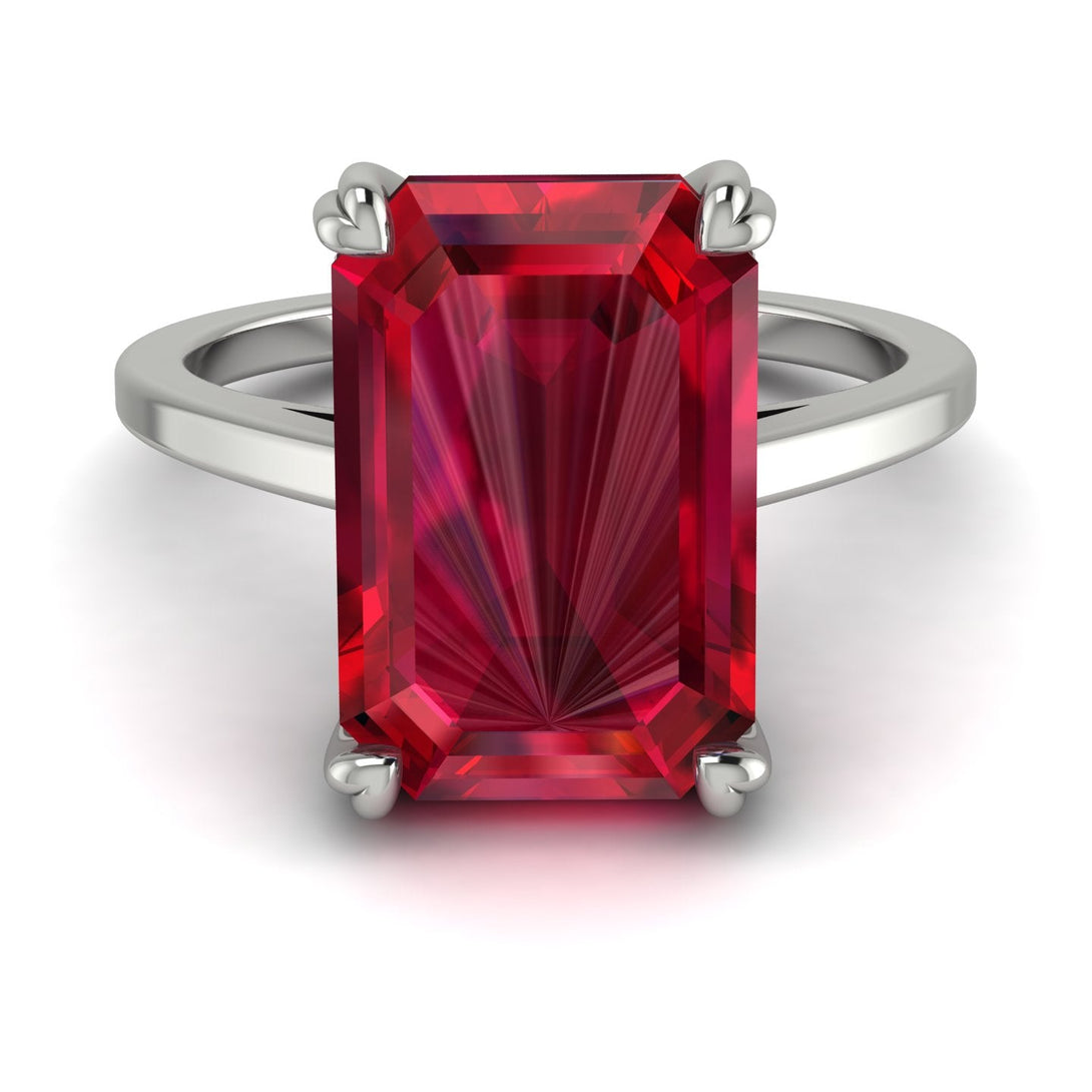 Classic Emerald Cut Ruby Engagement Ring - Jakes No. 12