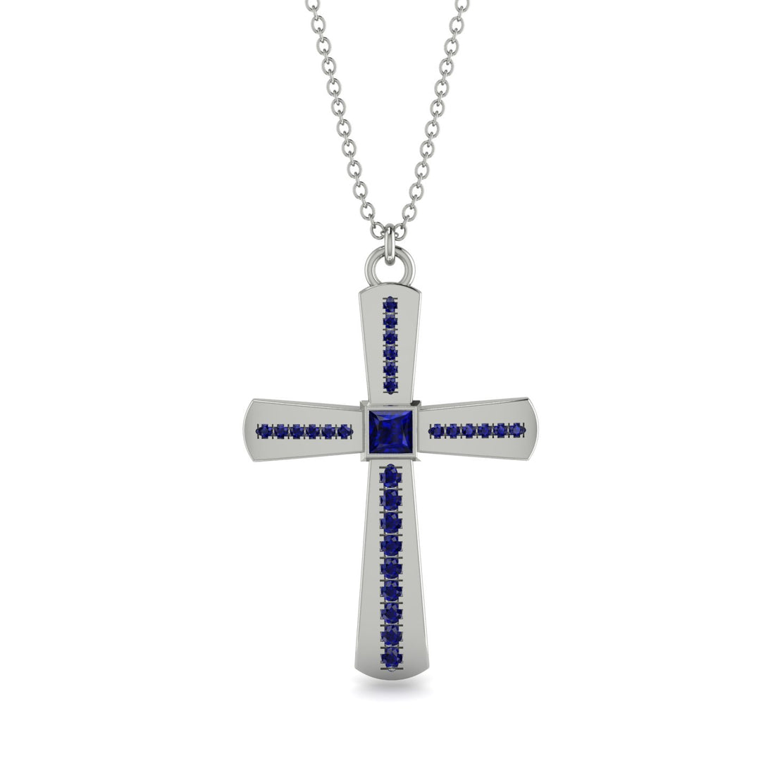 Classic Minimalist Sapphire Cross - Miles No. 15