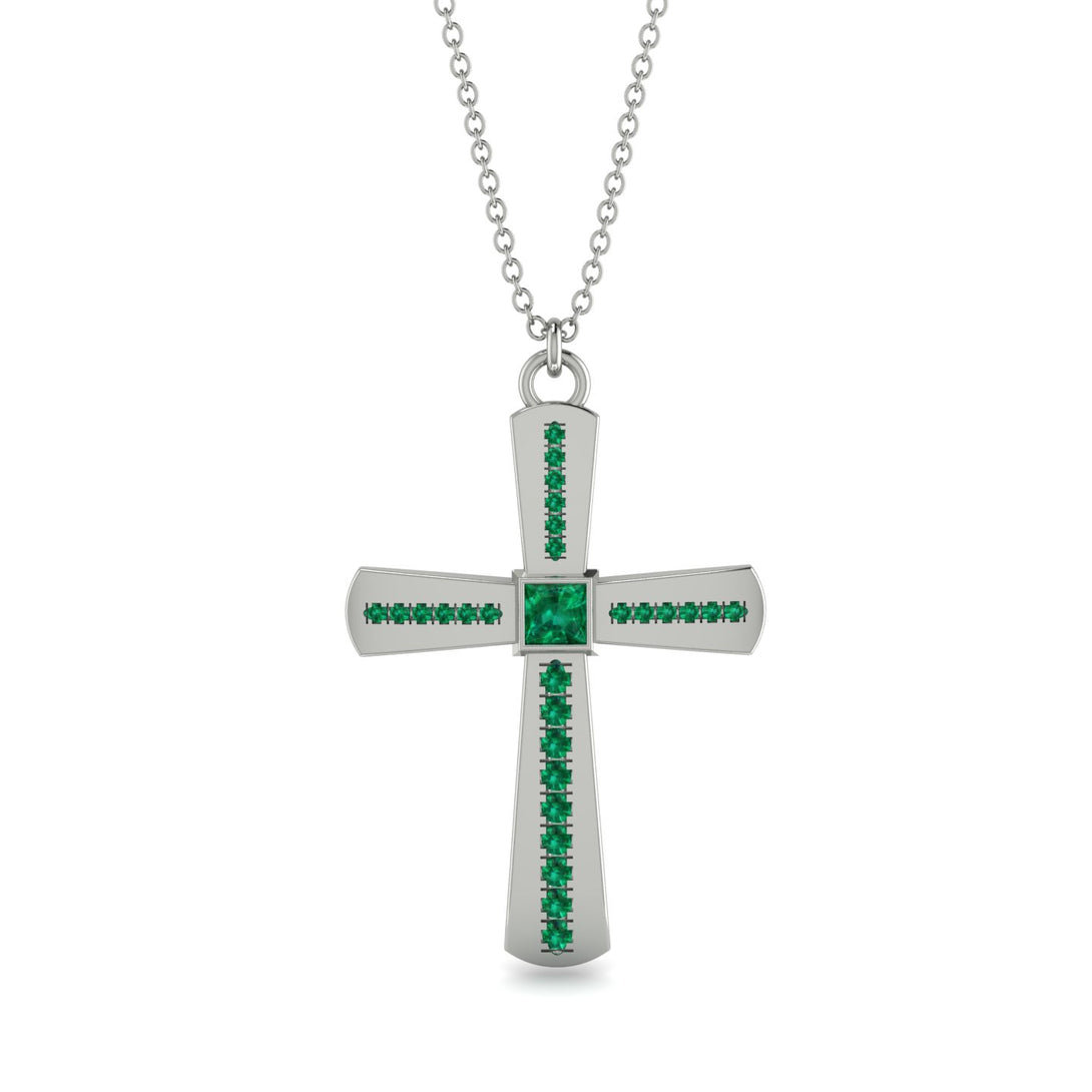 Classic Minimalist Emerald Cross - Miles No. 6