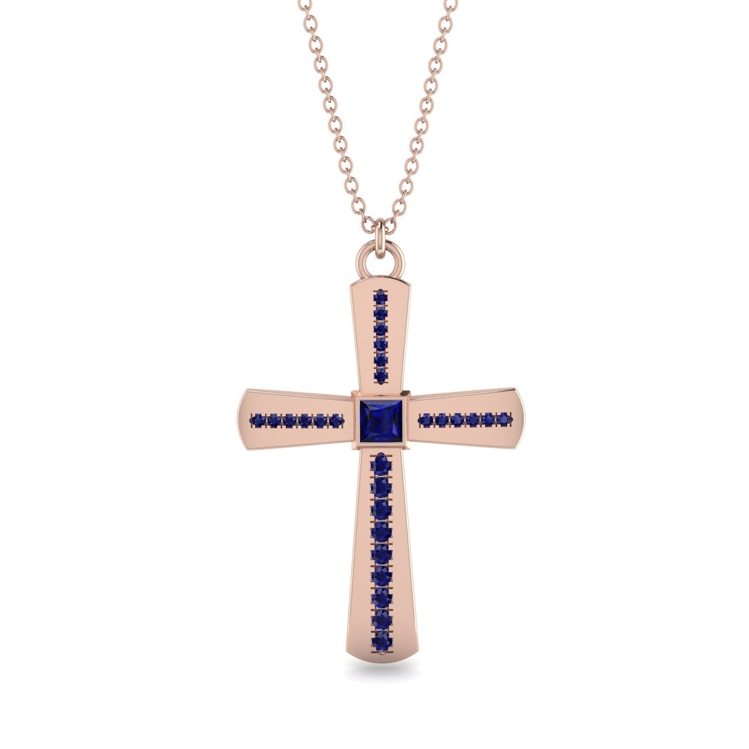 Classic Minimalist Sapphire Cross - Miles No. 14