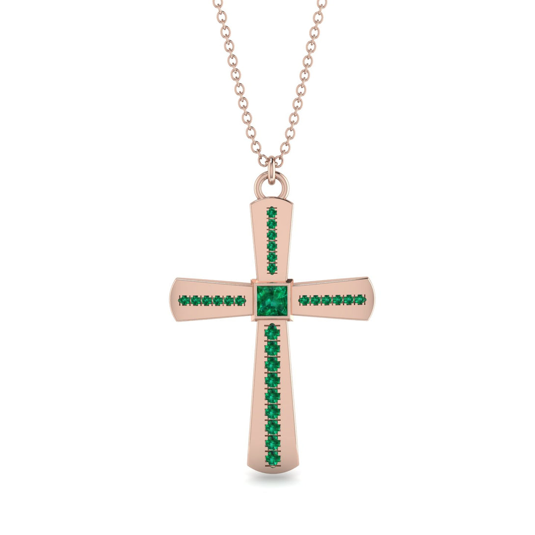 Classic Minimalist Emerald Cross - Miles No. 5