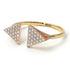 Two Tones Triangle Open Diamond Ring - Hope No. 16 image 5