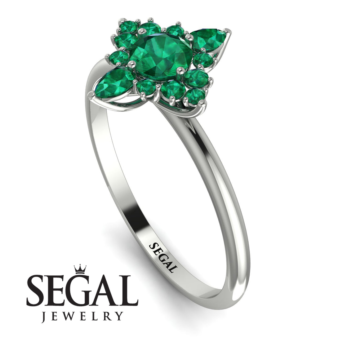 Compass Emerald Engagement Ring - Rose No. 21