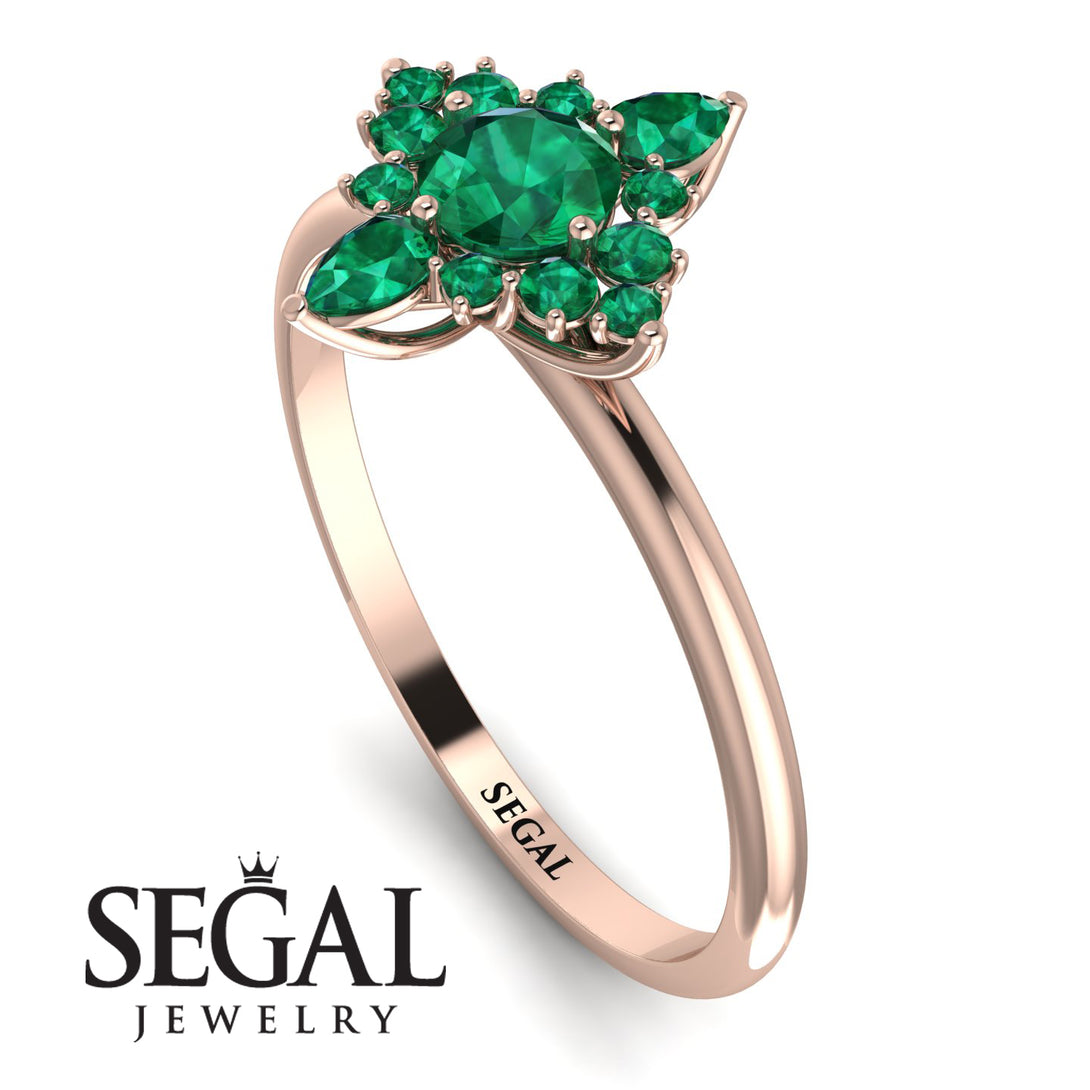 Compass Emerald Engagement Ring - Rose No. 20