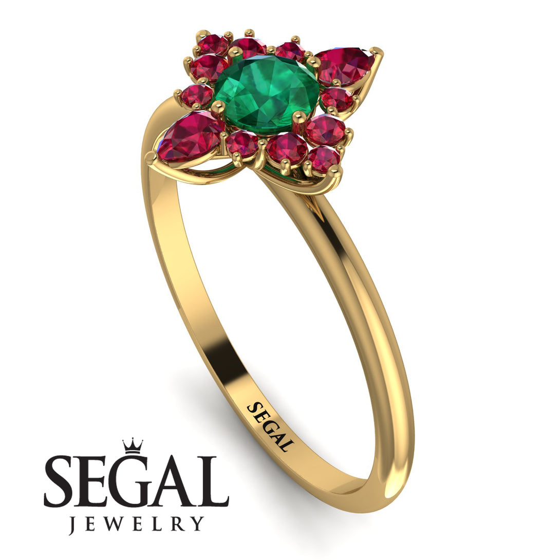 Compass Emerald Engagement Ring - Rose No. 49