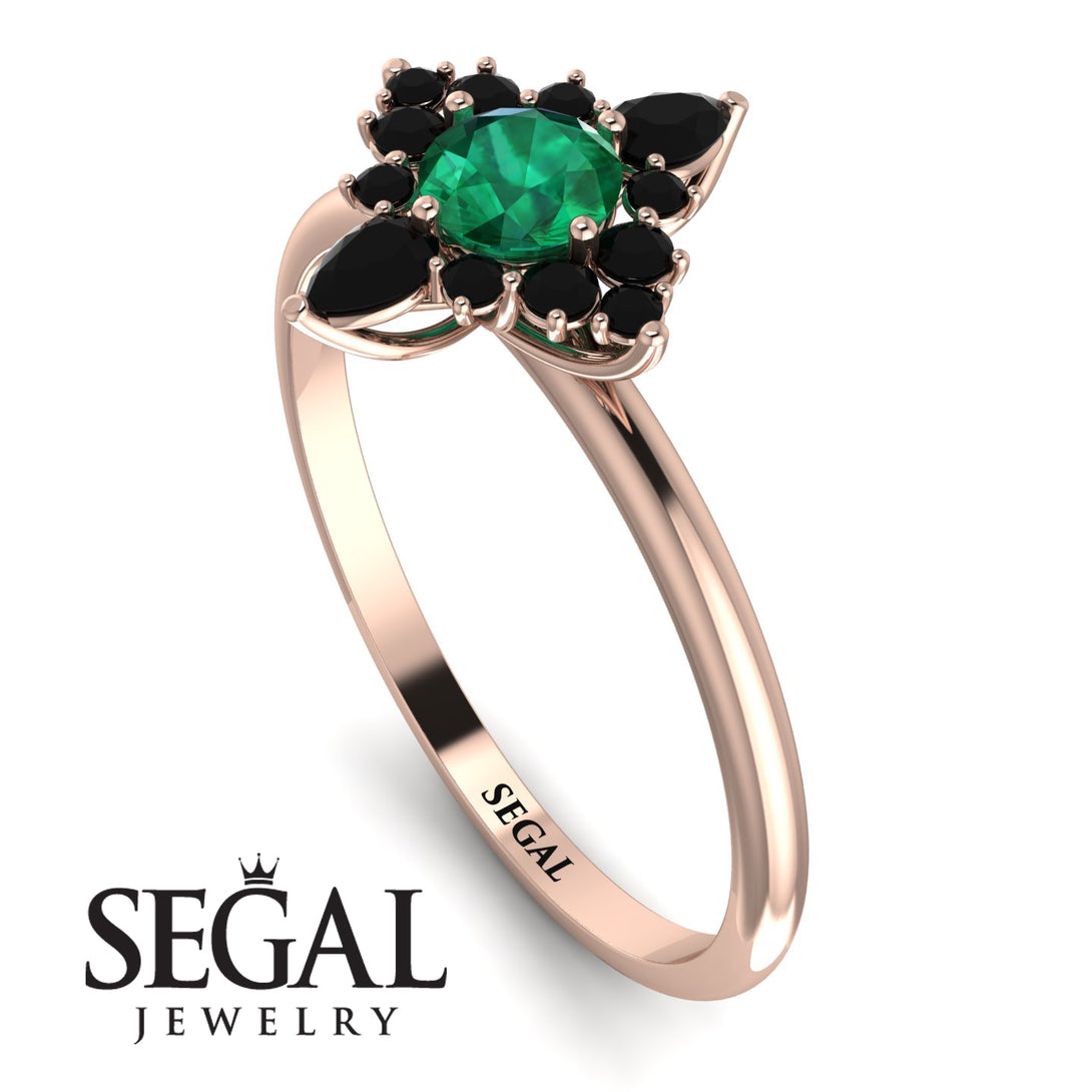 Compass Emerald Engagement Ring - Rose No. 35