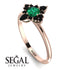 Compass Emerald Engagement Ring - Rose No. 35