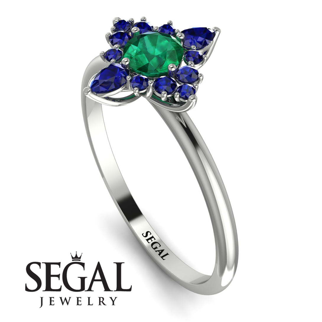 Compass Emerald Engagement Ring - Rose No. 66