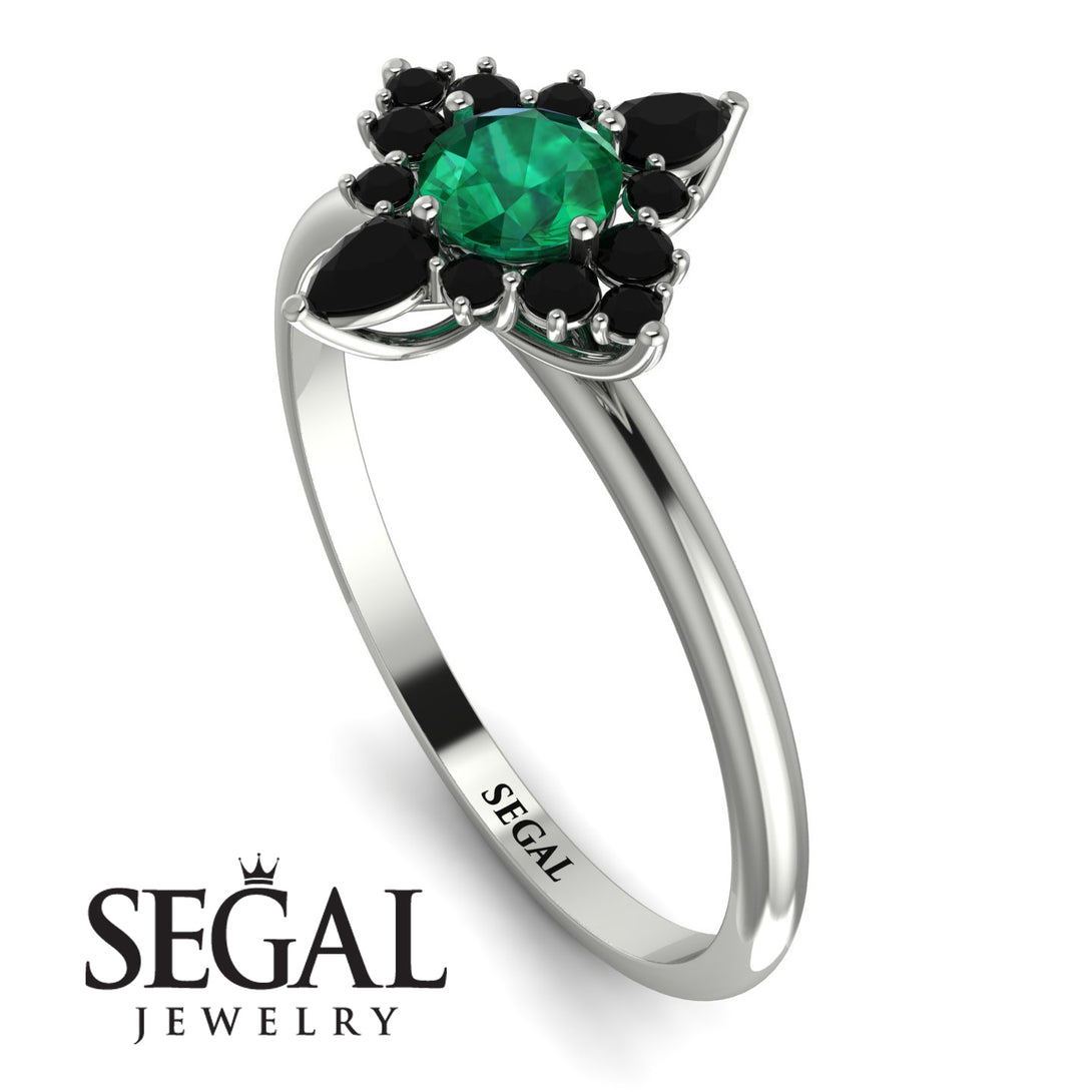 Compass Emerald Engagement Ring - Rose No. 36