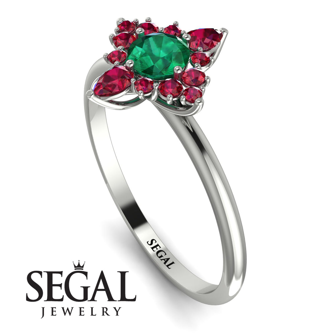 Compass Emerald Engagement Ring - Rose No. 51