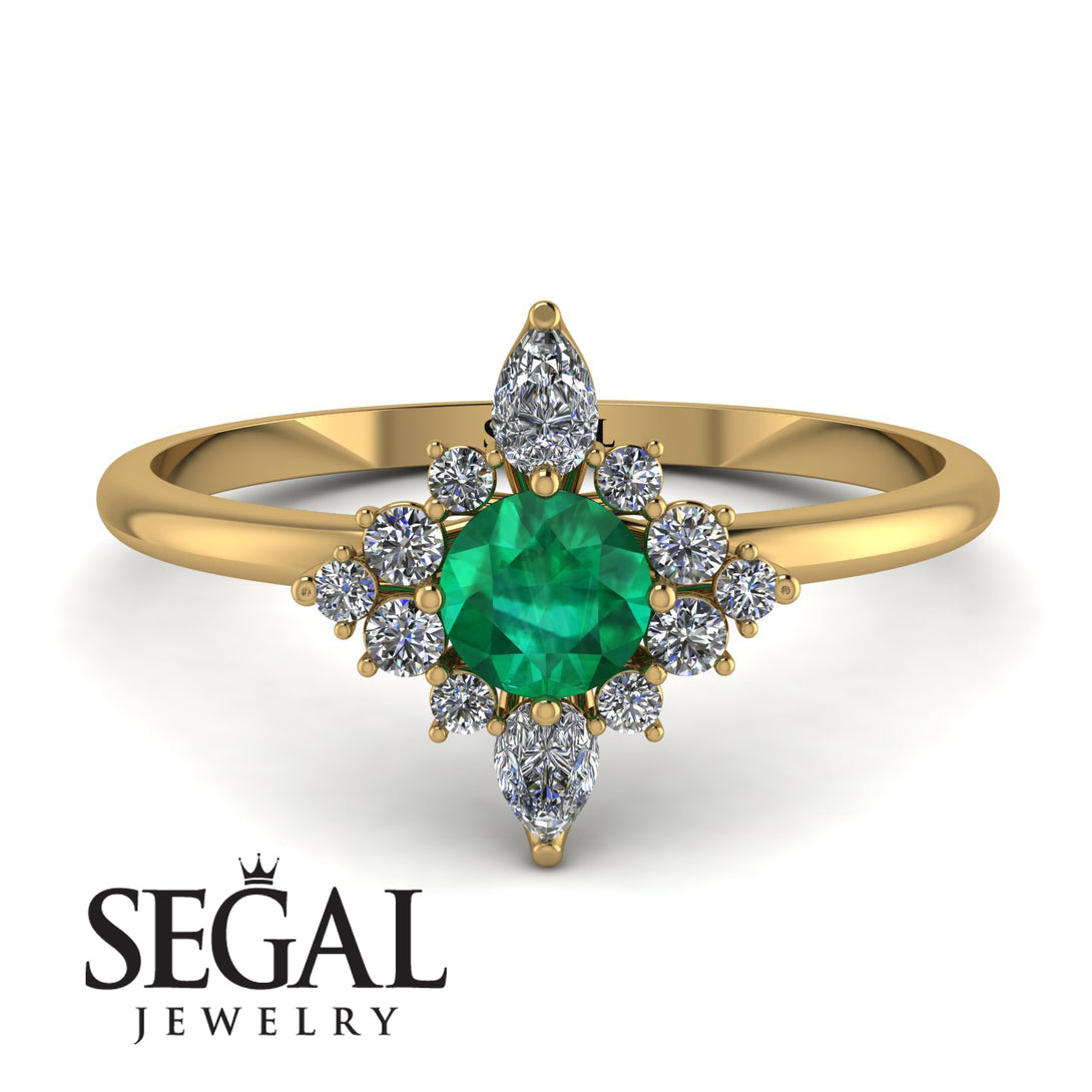 Compass Emerald Engagement Ring - Rose No. 4