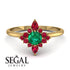 Compass Emerald Engagement Ring - Rose No. 49