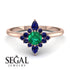 Compass Emerald Engagement Ring - Rose No. 65