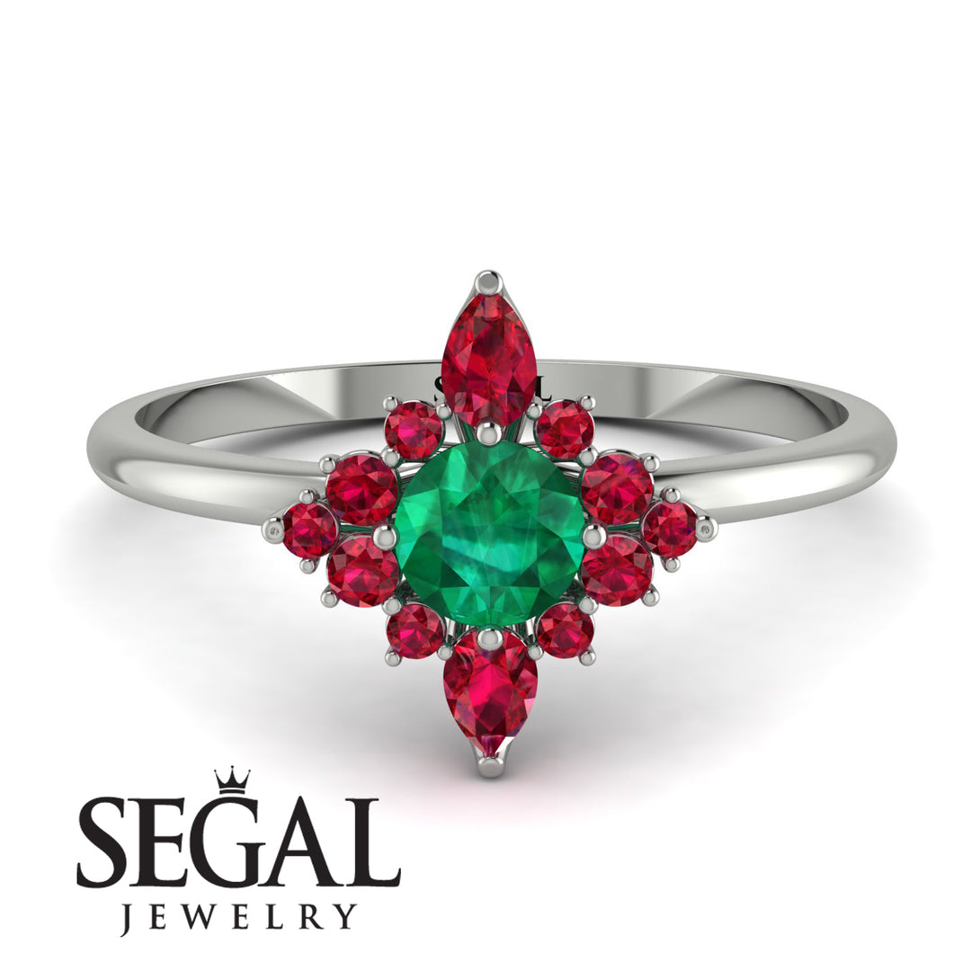 Compass Emerald Engagement Ring - Rose No. 51