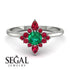 Compass Emerald Engagement Ring - Rose No. 51