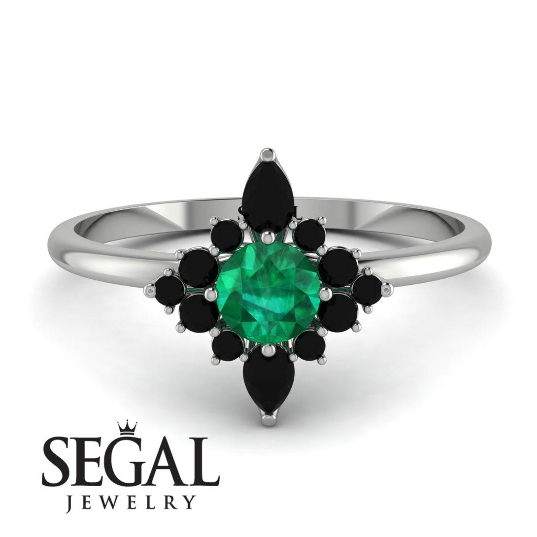 Compass Emerald Engagement Ring - Rose No. 36