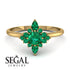 Compass Emerald Engagement Ring - Rose No. 19