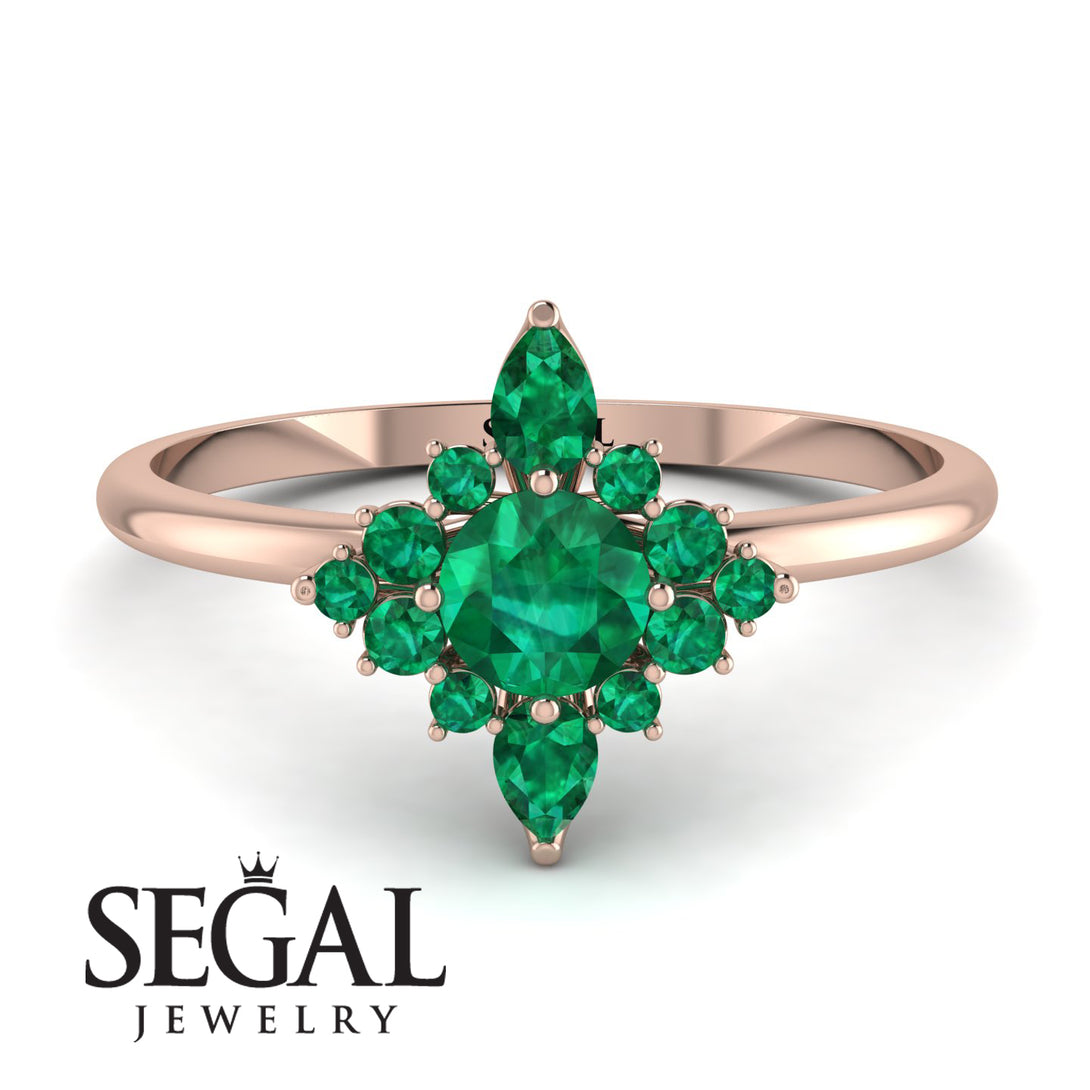 Compass Emerald Engagement Ring - Rose No. 20