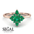 Compass Emerald Engagement Ring - Rose No. 20