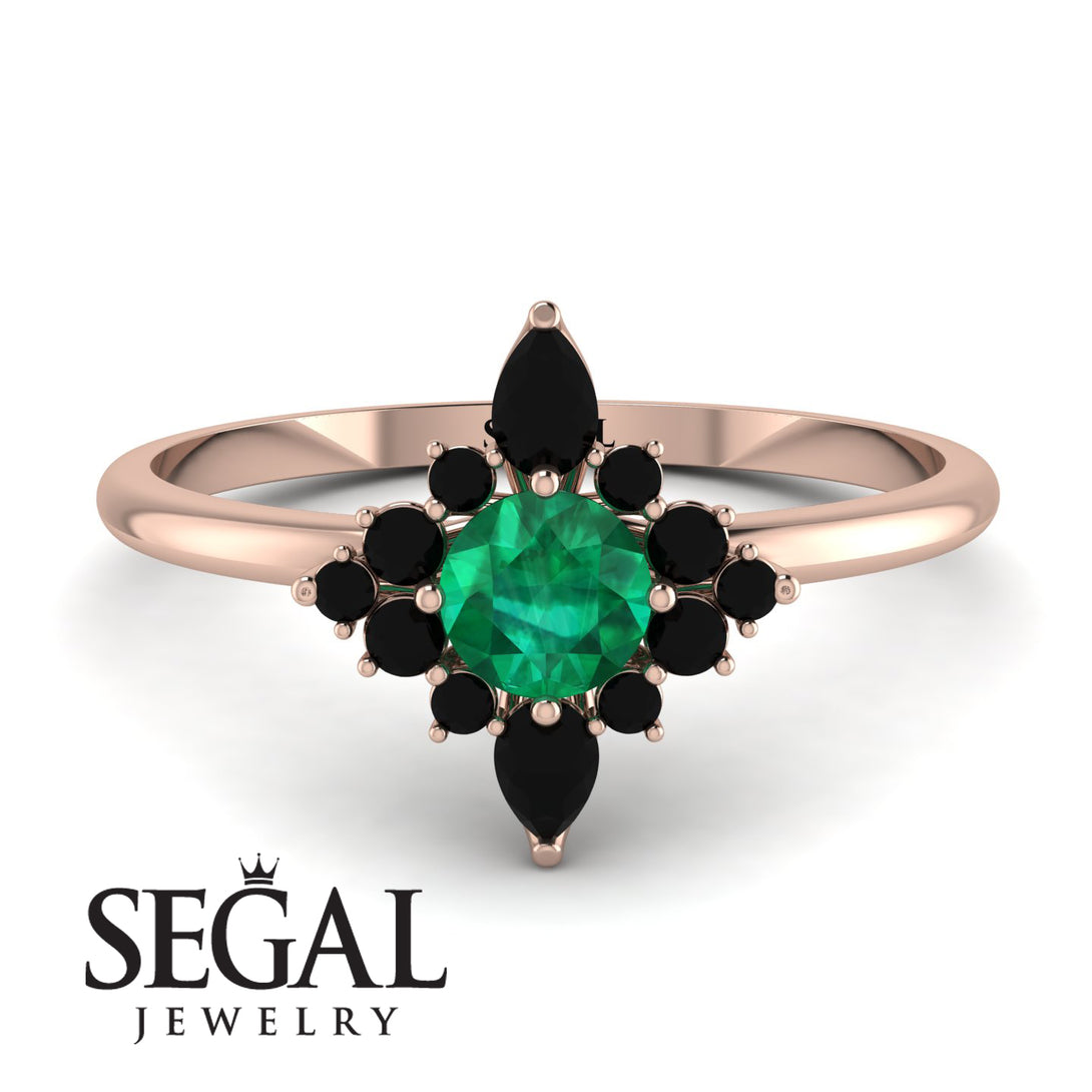 Compass Emerald Engagement Ring - Rose No. 35