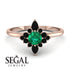 Compass Emerald Engagement Ring - Rose No. 35