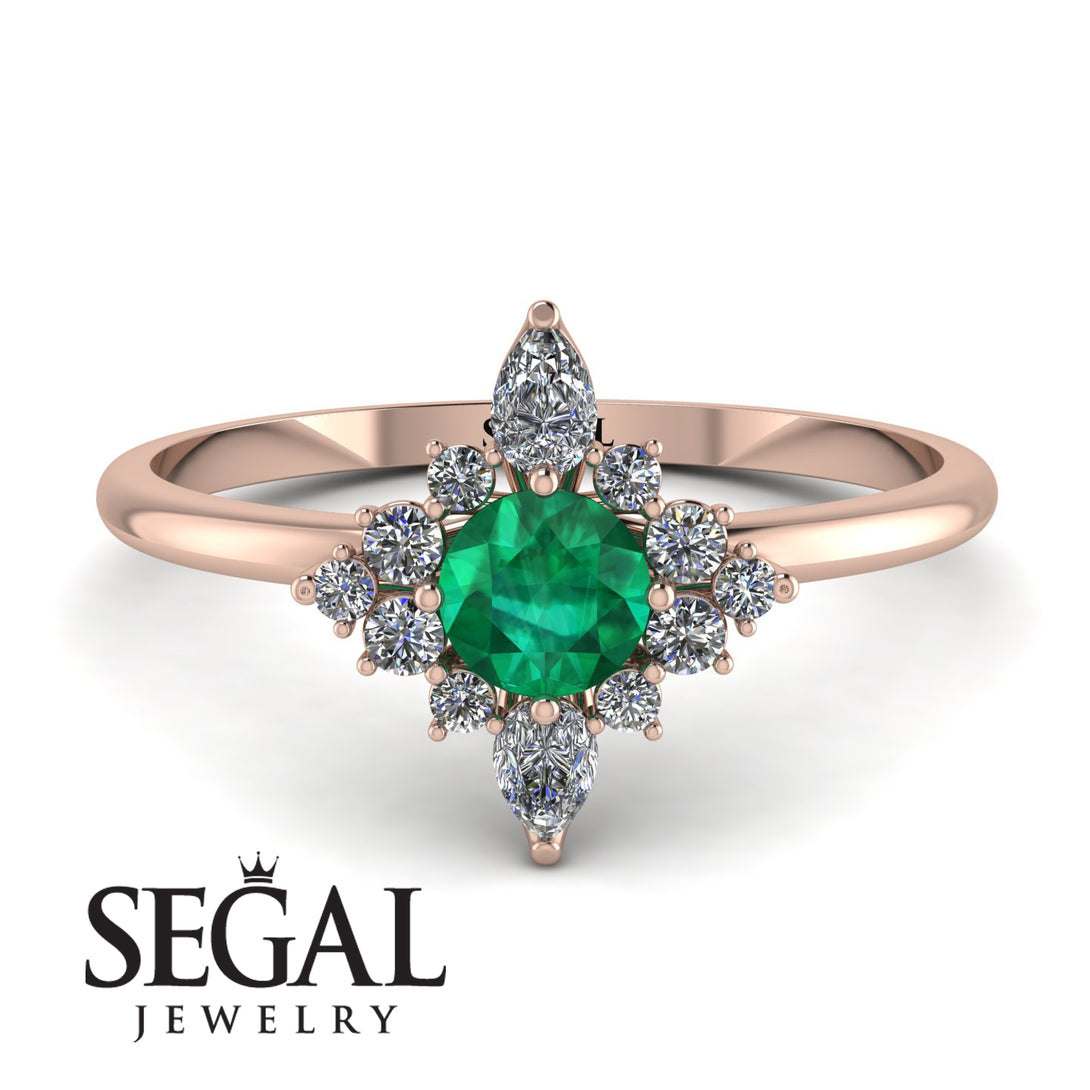 Compass Emerald Engagement Ring - Rose No. 5