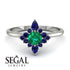 Compass Emerald Engagement Ring - Rose No. 66