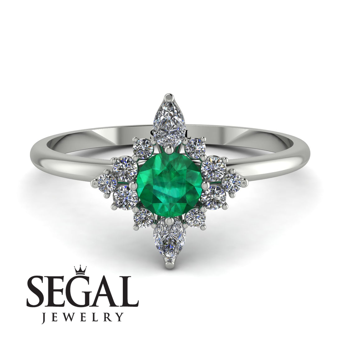 Compass Emerald Engagement Ring - Rose No. 6