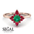 Compass Emerald Engagement Ring - Rose No. 50