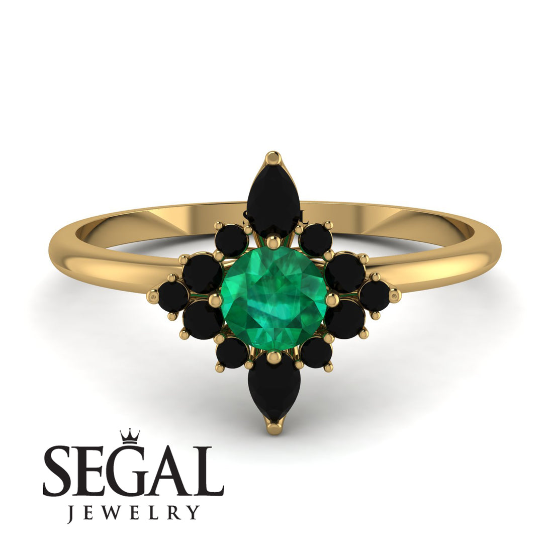 Compass Emerald Engagement Ring - Rose No. 34