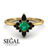 Compass Emerald Engagement Ring - Rose No. 34