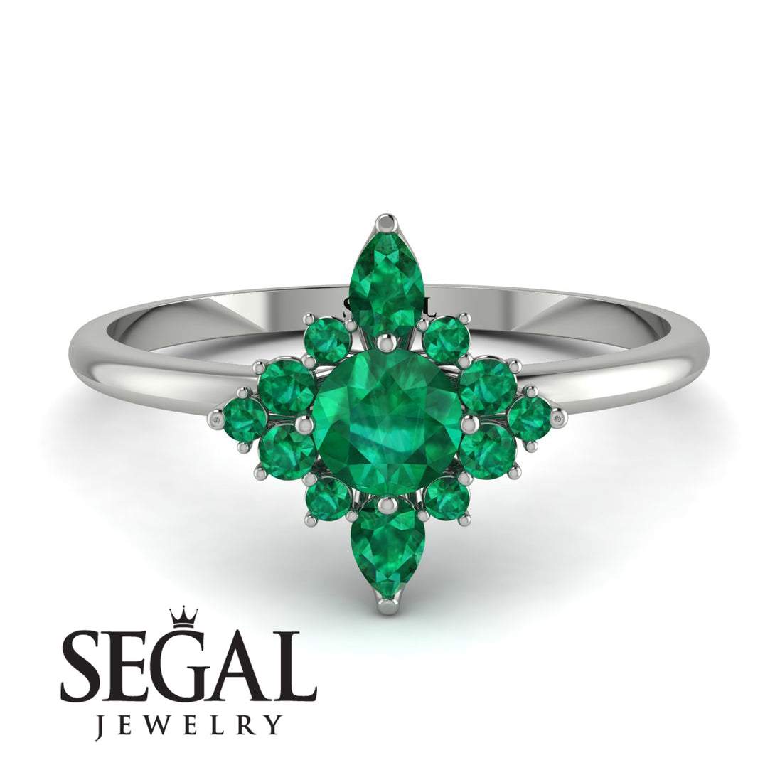 Compass Emerald Engagement Ring - Rose No. 21
