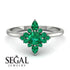 Compass Emerald Engagement Ring - Rose No. 21