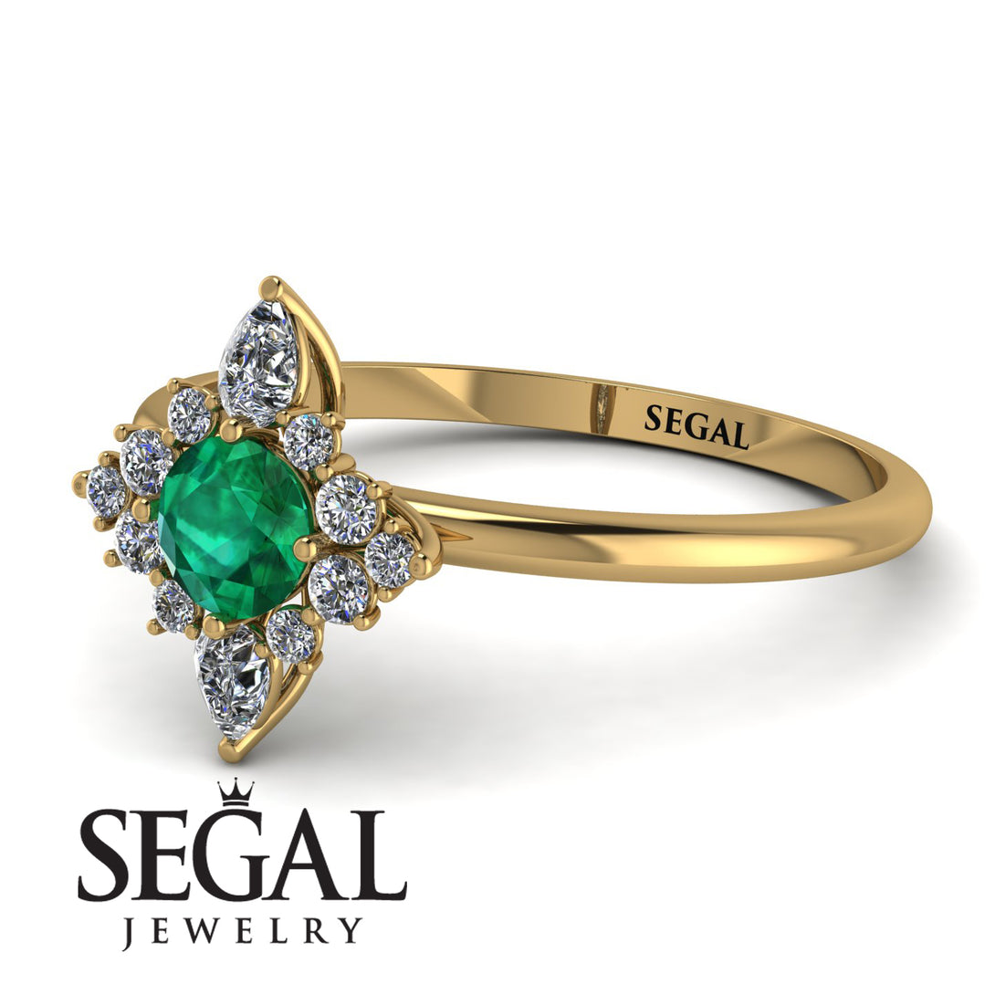 Compass Emerald Engagement Ring - Rose No. 4