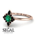 Compass Emerald Engagement Ring - Rose No. 35